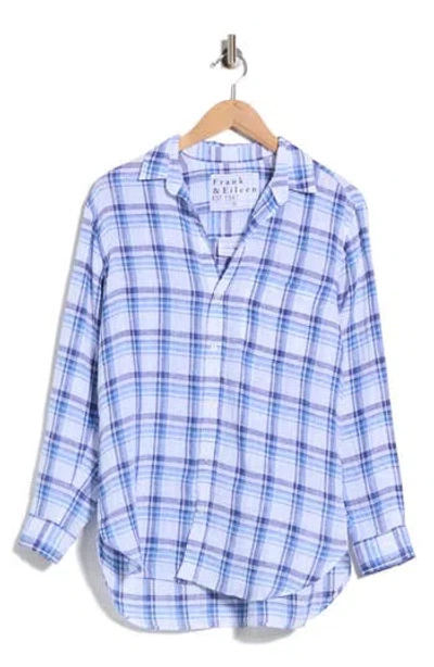 Frank & Eileen Joedy Plaid Cotton Boyfriend Button-up Shirt In Blue
