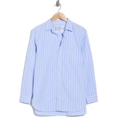 Frank & Eileen Joedy Stripe Cotton Button-up Shirt In Blue