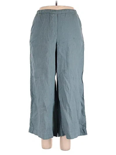 Pre-owned Frank & Eileen Linen Pants In Blue