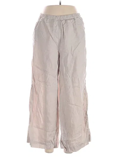 Pre-owned Frank & Eileen Linen Pants In Gray