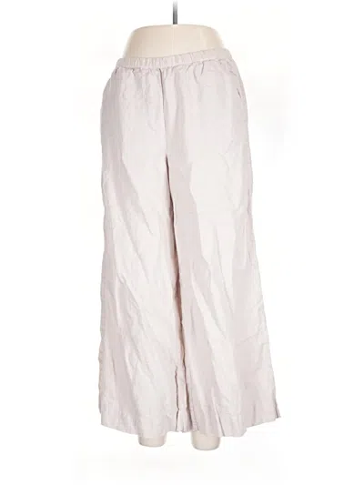 Pre-owned Frank & Eileen Linen Pants In White