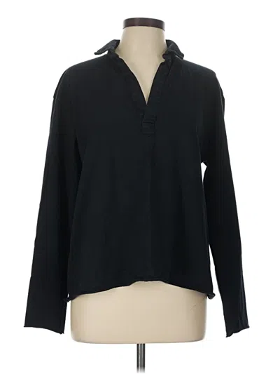 Pre-owned Frank & Eileen Long Sleeve Blouse In Black