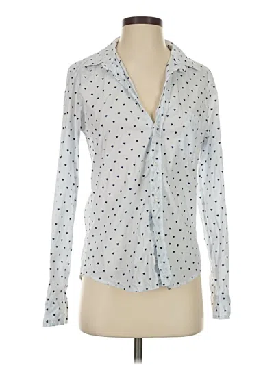 Pre-owned Frank & Eileen Long Sleeve Blouse In Blue