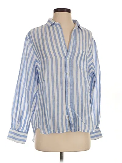 Pre-owned Frank & Eileen Long Sleeve Blouse In Blue