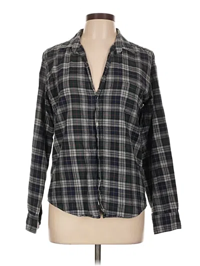 Pre-owned Frank & Eileen Long Sleeve Blouse In Gray