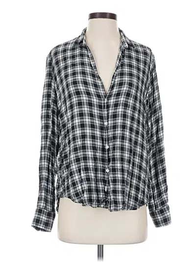 Pre-owned Frank & Eileen Long Sleeve Blouse In Gray