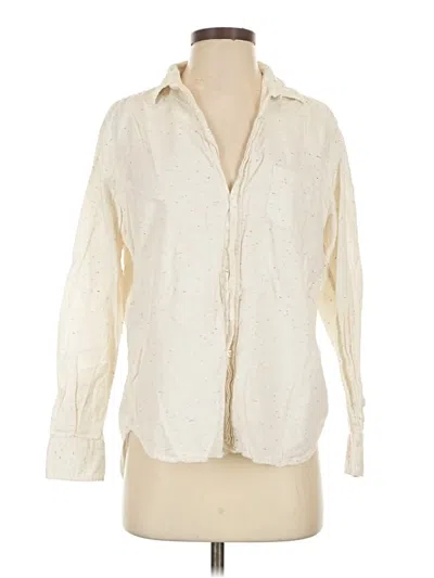 Pre-owned Frank & Eileen Long Sleeve Blouse In Ivory