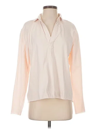 Pre-owned Frank & Eileen Long Sleeve Blouse In Ivory