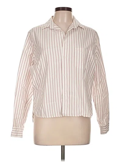 Pre-owned Frank & Eileen Long Sleeve Blouse In Ivory