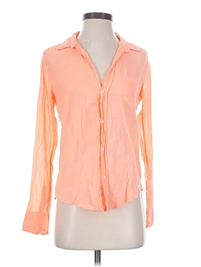 Pre-owned Frank & Eileen Long Sleeve Blouse In Orange