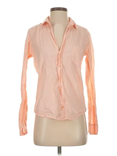 Pre-owned Frank & Eileen Long Sleeve Blouse In Pink