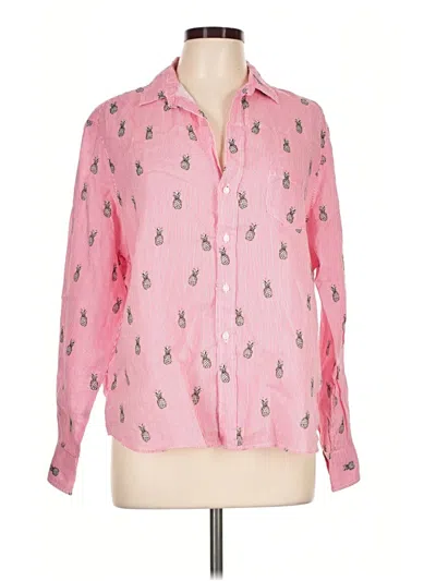 Pre-owned Frank & Eileen Long Sleeve Blouse In Pink