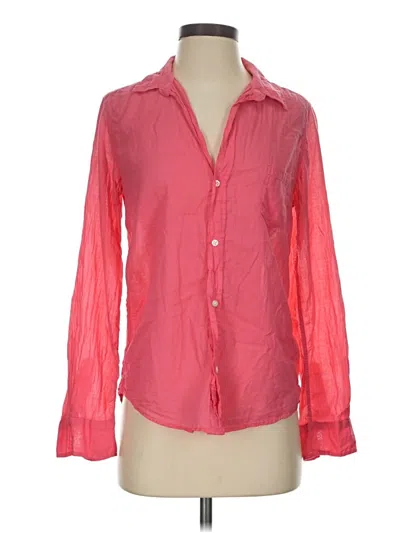 Pre-owned Frank & Eileen Long Sleeve Blouse In Pink