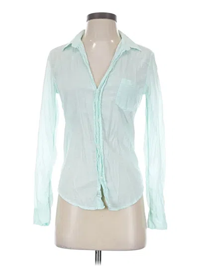 Pre-owned Frank & Eileen Long Sleeve Blouse In Teal