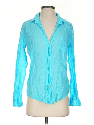 Pre-owned Frank & Eileen Long Sleeve Blouse In Teal