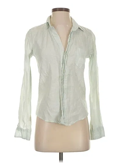 Pre-owned Frank & Eileen Long Sleeve Blouse In White