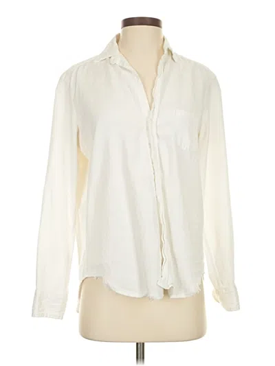 Pre-owned Frank & Eileen Long Sleeve Blouse In White