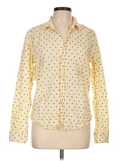 Pre-owned Frank & Eileen Long Sleeve Blouse In Yellow