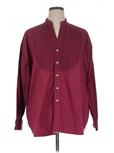 Pre-owned Frank & Eileen Long Sleeve Button Down Shirt In Burgundy