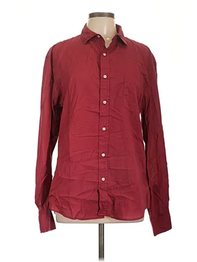 Pre-owned Frank & Eileen Long Sleeve Button Down Shirt In Burgundy