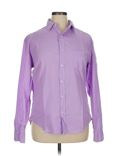 Pre-owned Frank & Eileen Long Sleeve Button Down Shirt In Purple