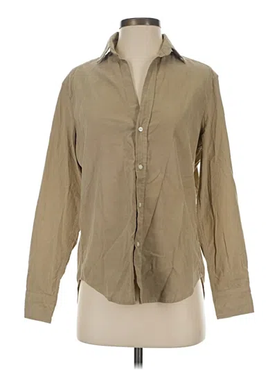 Pre-owned Frank & Eileen Long Sleeve Button Down Shirt In Tan