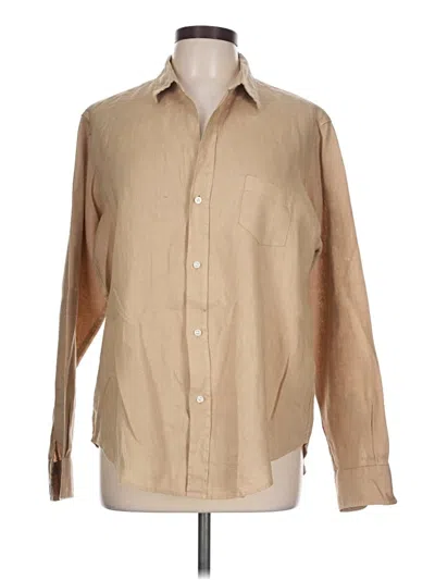 Pre-owned Frank & Eileen Long Sleeve Button Down Shirt In Tan