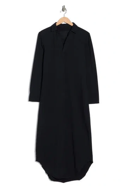 Frank & Eileen Long Sleeve Cotton Shirtdress In Black
