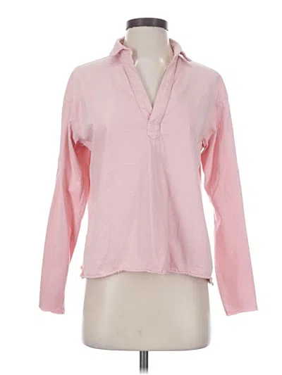 Pre-owned Frank & Eileen Long Sleeve Polo Shirt In Pink