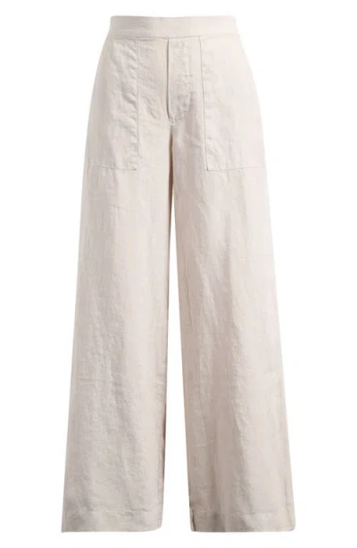 Frank & Eileen Madeline Patch Pocket Pull-on Linen Pants In Neutral