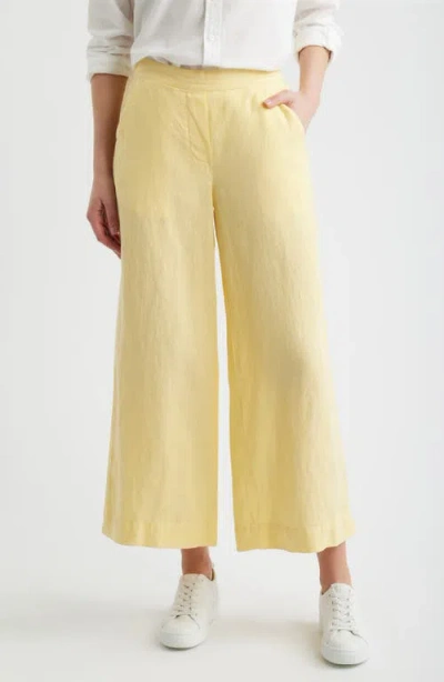 Frank & Eileen Maisie Wide Leg Linen Pants In Yellow