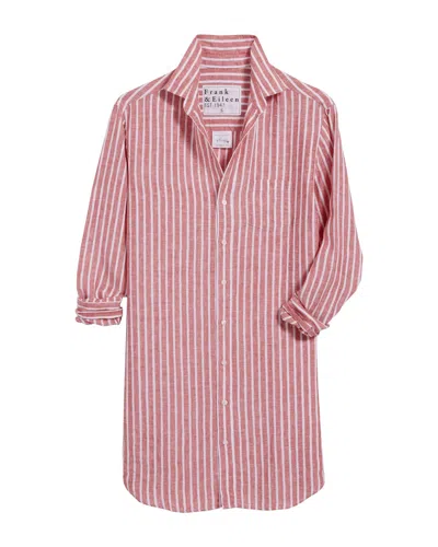 Frank And Eileen Mary Shirtdress Red And White Textured Stripe