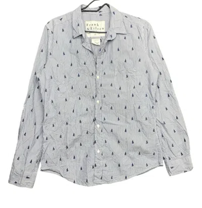 Frank & Eileen Men's Finbar Button Down Shirt In Sail Boats In Silver
