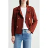 Frank & Eileen Mini Belfast Crop Knit Peacoat In Brown