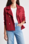 Frank & Eileen Mini Belfast Crop Knit Peacoat In Red