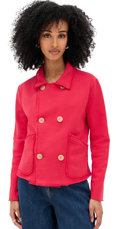 Frank & Eileen Mini Belfast Crop Peacoat Double Decker Red In Pink