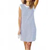 Frank & Eileen Mini Cory Vintage Muscle Tee Dress In White And British Royal Navy In Multi