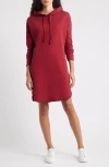 Frank & Eileen Mini James Fleece Hoodie Dress In Burgundy