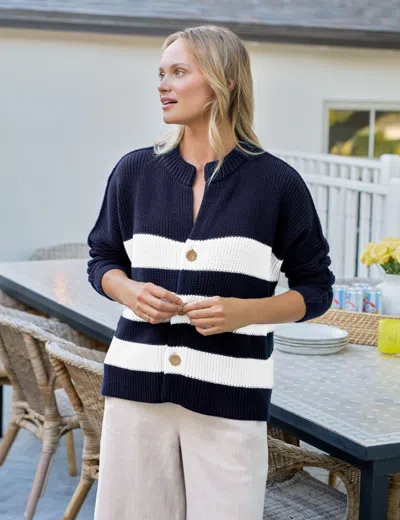 Frank & Eileen Montecito Cardigan In Blue