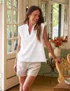 Frank & Eileen Sleeveless Collared Top