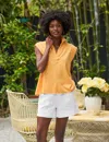 Frank & Eileen Sleeveless Collared Top