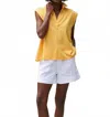 Frank & Eileen Olivia Popover Collar Tank In Tangerine In Multi