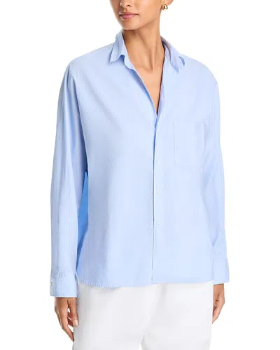 Frank & Eileen Oona Cotton Continuous Sleeve Button Up Shirt In Blue