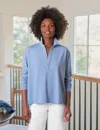 Frank & Eileen Patrick Popover Henley In Blue