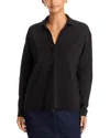 Frank & Eileen Patrick Cotton Collared Sweatshirt In Black