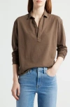 Frank & Eileen Patrick Popover Henley In Brown