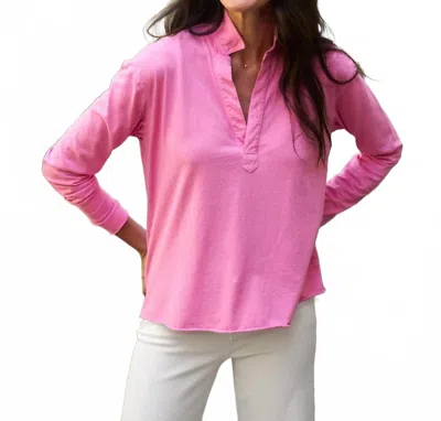 Frank & Eileen Patrick Popover Henley In Pklm Pink Lemonade.