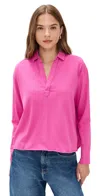 Frank & Eileen Patrick Popover Henley Shirt Guava In Pink