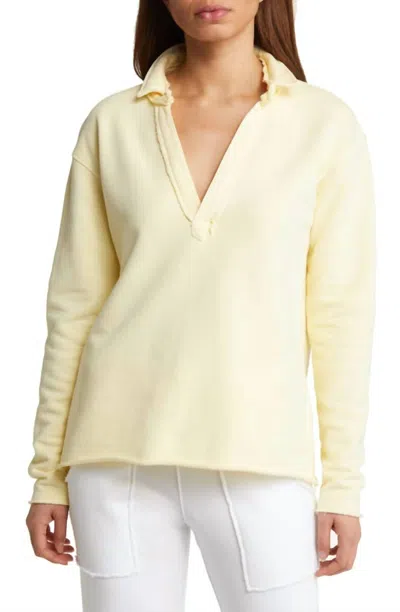 Frank & Eileen Patrick Triple Fleece Popover Henley Top In Canary In Yellow
