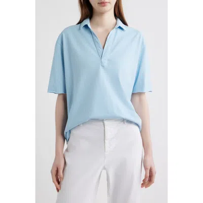 Frank & Eileen Patty Popover Cotton Top In Blue